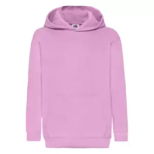 Fruit Of The Loom Childrens Unisex Hooded Sweatshirt / Hoodie (5-6) (Light Pink)