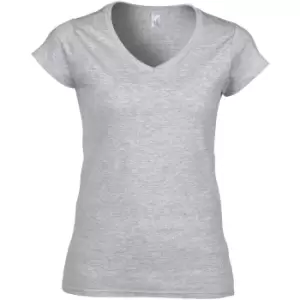 Gildan Ladies Soft Style Short Sleeve V-Neck T-Shirt (M) (Sport Grey (RS))
