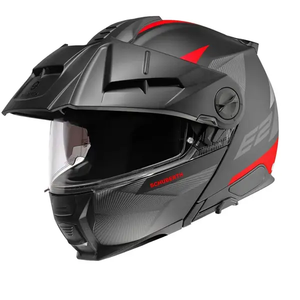 Schuberth E2 Defender Black Red Modular Helmet Size XL