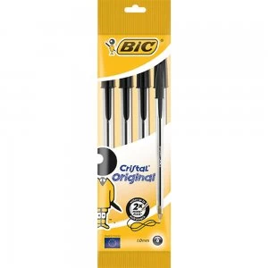 Bic Cristal Original Black Ballpoint Pens 4 pack