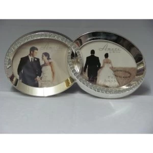 3" x 2" - Amore By Juliana Wedding Rings Double Frame