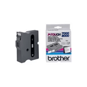 Brother TX-251 P-touch Black on White Tape 24mm x 15m