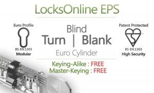LocksOnline EPS Blind Turn Operated Euro Cylinder Blank One Side