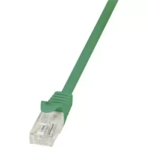 LogiLink CP2025U RJ45 Network cable, patch cable CAT 6 U/UTP 0.50 m Green incl. detent