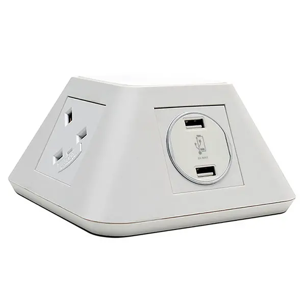 Inca On - Surface Power Module with Fast Charging USB - White - UK Sockets