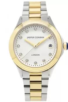Ladies Jasper Conran London 36mm Watch with a White Dial and a Two tone Metal bracelet J1B114025