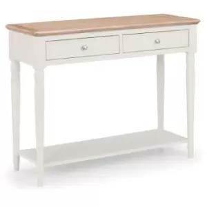 2 Drawer Console Hallway Table Country Grey & Oak Top - Barnes