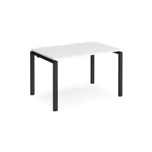 Bench Desk Single Person Starter Rectangular Desk 1200mm White Tops With Black Frames 800mm Depth Adapt