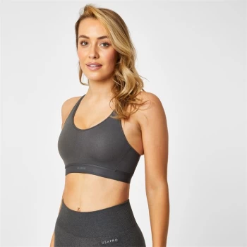 USA Pro High Support Sports Bra - Charcoal
