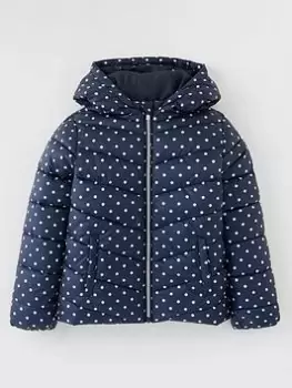 Only Kids Girls Talia Quilted Spot Print Jacket - Night Sky, Night Sky, Size 12 Years, Women