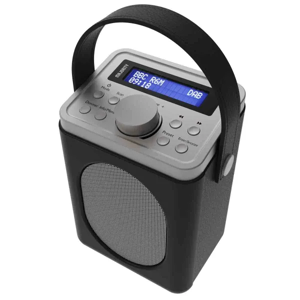 Majority Little Shelford Portable Dab/Dab+ And Fm Radio With Bluetooth, Alarm & Sleep Timer - Black & Grey