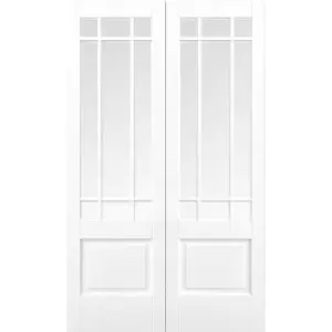 Downham Internal Glazed Primed White 9 Lite Pair Doors - 1372 x 1981mm