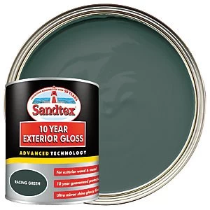 Sandtex 10 Year Exterior Gloss Paint Racing Green 750ml