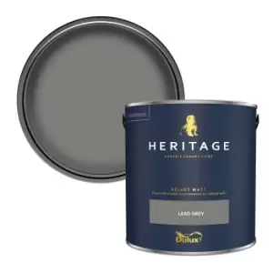 Dulux Heritage Velvet Matt Lead Grey Matt Emulsion Paint 2.5L