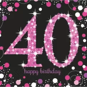 Happy Birthday 40 Napkins (Pack Of 16)
