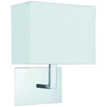 Searchlight - 1 Light Indoor Wall Light Chrome with White Rectangular Shade, E27