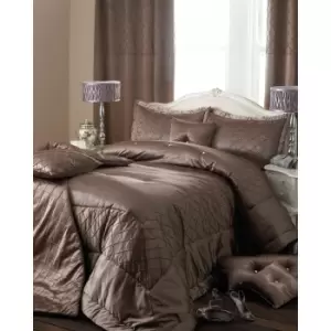 Riva Home Cristal Ringtop Curtains (66x72 (168x183cm)) (Taupe)
