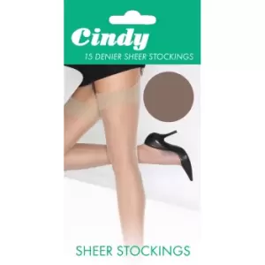 Cindy Womens/Ladies 15 Denier Sheer Stockings (1 Pair) (One Size (UK Shoe 3-8)) (Paloma Mink)