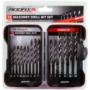Masonry Drill Bit Set 15pc - Addax