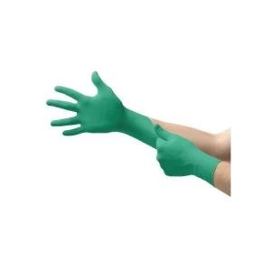 Ansell TouchNTuff Size 9 Disposable Powdered Nitrile Gloves Green Pack