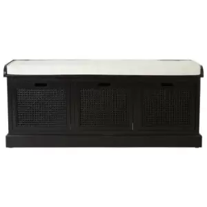 Premier Housewares Heritage Shaker Three Drawer Storage Bench, black