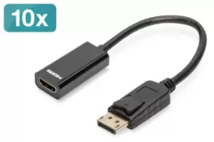 Digitus DisplayPort - HDMI Adapter / Converter, Pack of 10 pcs