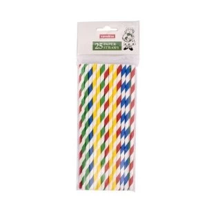 Castleview Multi Colour Striped Paper Straws Pack 25