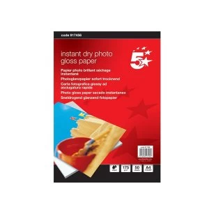 5 Star Photo Inkjet Paper Gloss 175gsm A4 White 50 Sheets