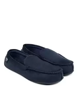 TOTES Suedette Moccasin With Driving Sole - Navy, Size 8.5-9.5, Men