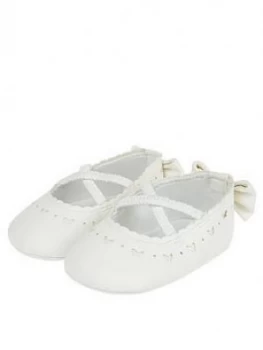 Monsoon Baby Girls Butterfly Shimmer Cutwork Bootie - Ivory, Size 3-6 Months