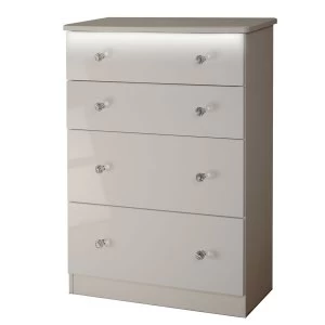 Zodian Ready Assembled Wide Chest of 4 Drawers - Grey