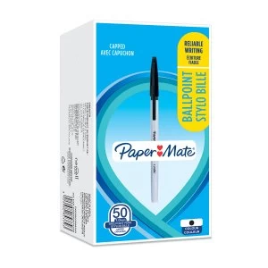 Paper Mate Ballpoint Stick 1.0mm Pen Black PK50
