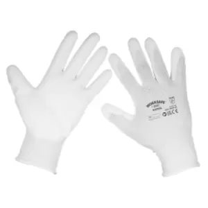 Worksafe White Precision Grip Gloves - (Large) - Pack of 6 Pairs