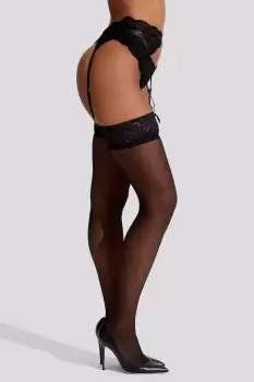 Lace Top Glossy Stockings