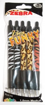 Zebra Z-Grip Funky Ballpoint Pen PK5