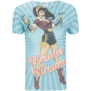 DC Comics Mens Bombshell Wonder Woman T-Shirt - Blue - L