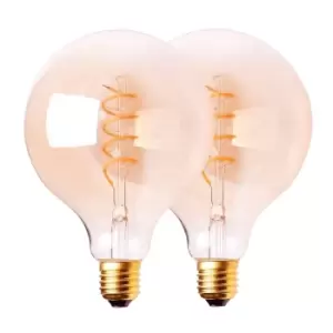 4 Watts G125 E27 LED Bulb Vintage Globe Warm White Dimmable, Pack of 2