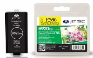 HP920XL CD975AE Black Remanufactured Ink Cartridge by JetTec H920BXL