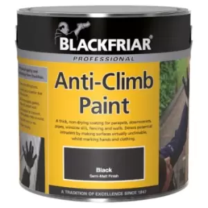 Blackfriar - Anti-Climb Vandal Security Paint - Outdoor Semi-Matt Black - 1 Litre - Black