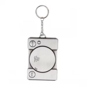 Sony Playstation Console Metal 3D Keychain- Silver
