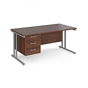 Maestro 25 Cantilever Desk with Three Drawer Pedestal and a Depth of 800mm Beech
