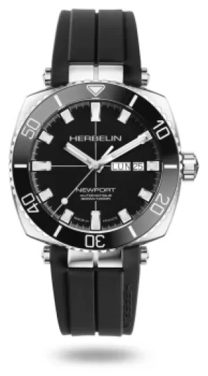 Michel Herbelin 1774/AN14CA Newport Diver Black Rubber Strap Watch