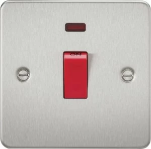 10 PACK - Flat Plate 45A 1G DP switch with neon - brushed chrome