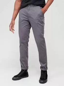 Calvin Klein Satin Stretch Slim Chinos - Grey, Size 32, Inside Leg Regular, Men