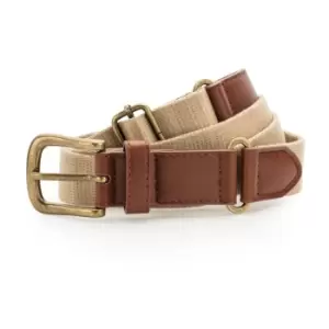Asquith & Fox Mens Faux Leather And Canvas Belt (One Size) (Khaki)