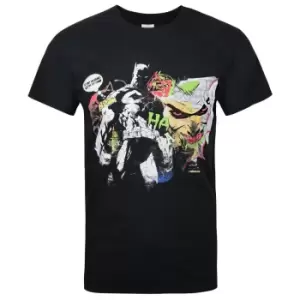 Batman Official Mens Joker Graffiti T-Shirt (L) (Black)