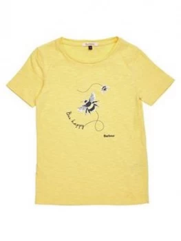 Barbour Girls Merseyside Bee Print T-Shirt - Yellow