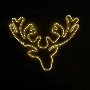 96 x 72cm Indoor Outdoor Neon Lit Christmas Deer Head Decoration