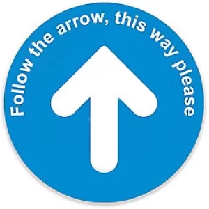 Trodat Floor Sticker Follow the arrow, this way please Blue, White Vinyl 40 x 40 cm