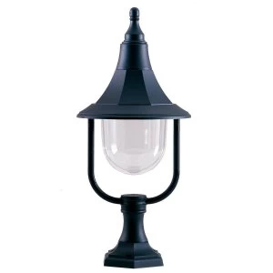 1 Light Outdoor Pedestal Light Black Polycarbonate IP44, E27